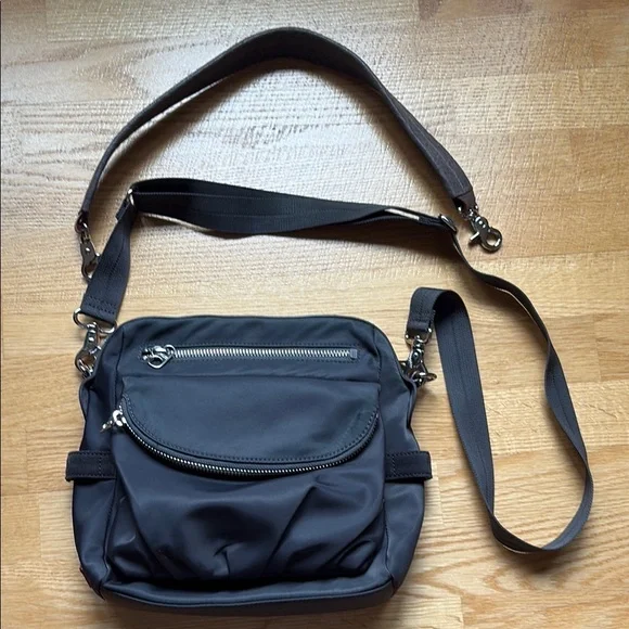 MZ Wallace Gray with Silver Hardware Crossbody Bag, Two Straps - Picture 3 of 15